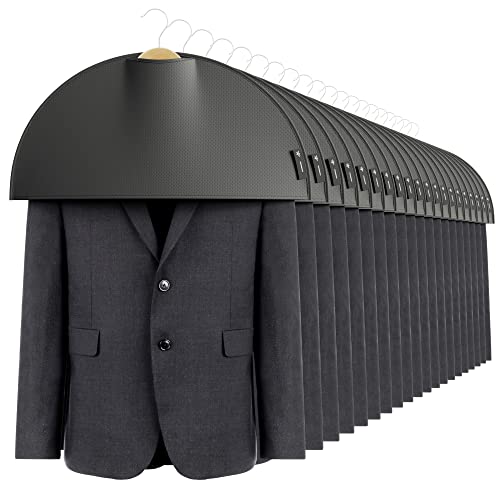 HANGERWORLD 20 Pack Black Breathable Polypropylene Suit/Dress/Sweater Shoulder Covers for Closet Storage
