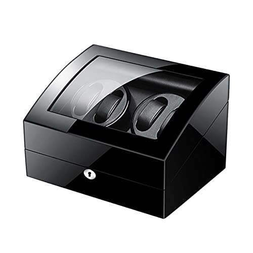Caja watch winder para 4 relojes automáticos con almacenamiento y llave