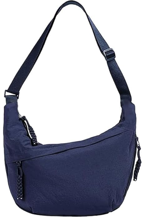 Image of Stvin Crossbody Travel Sling Bags for Women and Men, Crescent Shoulder Purse Bag with Zipper & Adjustable Strap, Half - Moon Shaped Waist Bag, Unisex Chest Bag - Nylon Fabric