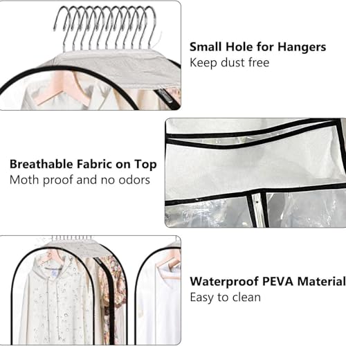 Housse de protection vêtement longue transparente rangement dressing