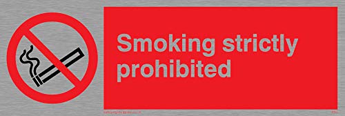 Viking Schilder ps5-l15-ms"Rauchen streng verboten" Sign, Edelstahl, marine Grade, 50 mm H x 150 mm W