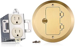 Leviton 15 Amp 1-Gang Floor Box Assembly, Commercial Grade, Tamper-Resistant, Self-Grounding, 25251-TFB