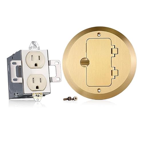 Leviton 15 Amp 1-Gang Floor Box Assembly, Commercial Grade, Tamper-Resistant,