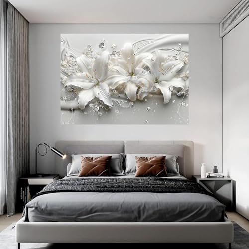 Décoration murale moderne avec le tableau floral WODJEM 50x70cm - 2