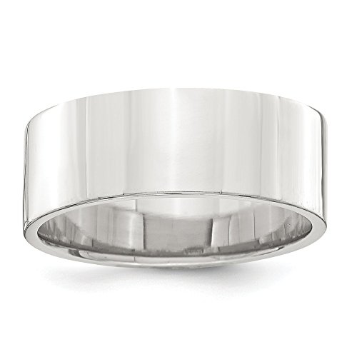 Sterling Silver Rhodium-plated 7mm Flat Band