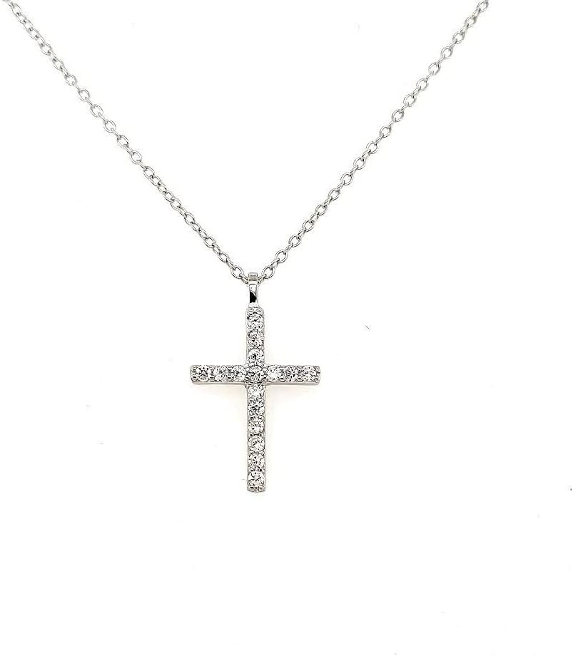 Cross Necklace 925 Sterling Silver & Cubic Zirconia/Real Silver/Vacation Jewelry/Gift for Her - Image 4