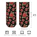 4TH N Women's 5-Pairs Casual Fashion Elastic Ankle Socks, Outdoor Sports Low Cut Sock for Office, Home, Daily Essentials (Floral Flowers Red Rose)