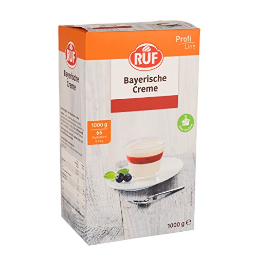 RUF Bayerische Creme, luftig leckere Vanillecreme, passend zu jedem Anlass, lässt sich auch optimal Portionieren, Großpackung ohne Kochen, 1x1000g