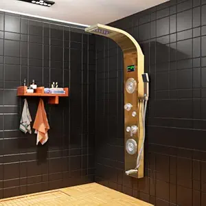 JOKSEEN Stainless Steel Shower Panel 6 in One With LED Display, Tower System, Rainfall Shower, Body Massage Spray, Handheld Shower, Temperature Display, Wall Mount Easy Connect Shower Panel Kit