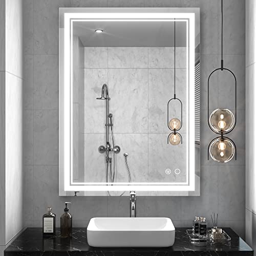 Keonjinn 32" x 24" Illuminated LED Bathroom Mirror