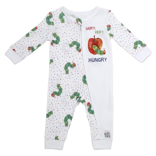 Baby Starters The Very Hungry Caterpillar One Piece Zippered Coverall Pajamas (Cotton, White and Red, 24M) - Main Image