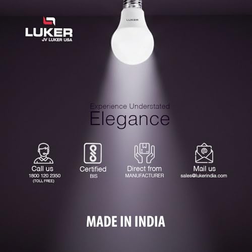 Image of LUKER JVLuker 15W LED Bulb B22 Base Energy Efficient 2 Star Light 120 Degree Wide Beam Coverage High CRI Surge Protection Lights for Home and Office, 1 Year Warranty (Pack of 4, White)
