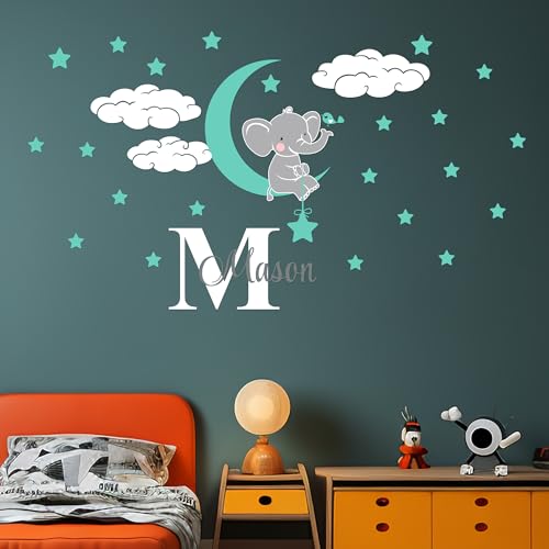Vinilo decorativo personalizado elefante para pared 34x18 pulgadas