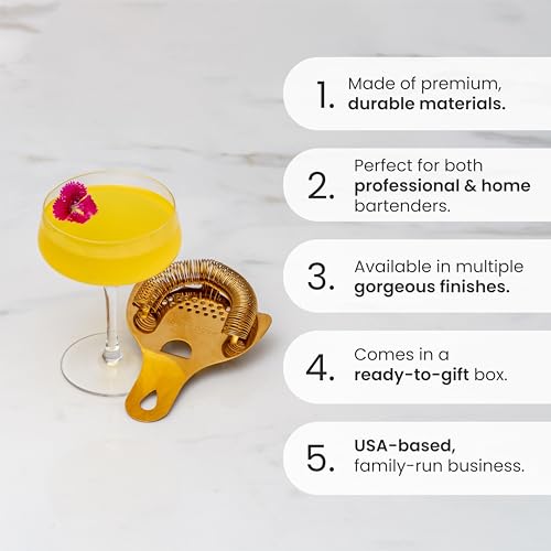 image for A Bar Above Hawthorne Strainer for Cocktails, Bar Strainer Cocktail, w