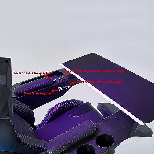 Luxury Video Gaming Chair, High-Back Swivel Chair, Computer Table and Chair, Tilt Lock + Lumbar Support + Adjustable Backrest, for 3 Screens Ceiling RGB - Image 7