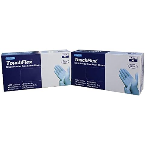 Touchflex Blue Nitrile Disposable Gloves - Medium Cover