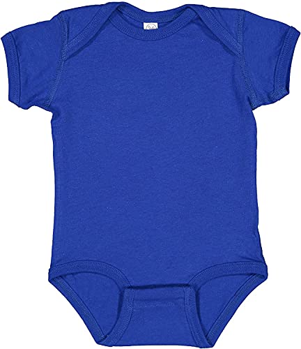RABBIT SKINS Baby Soft Fine Jersey Short Sleeve Bodysuit (4424) Royal, 12M