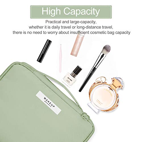 Pocmimut Makeup Bag Cosmetic Bag for Women Cosmetic Travel, Large Toiletry Bag for Girls Brush Bags Reusable (Green) - Image 6