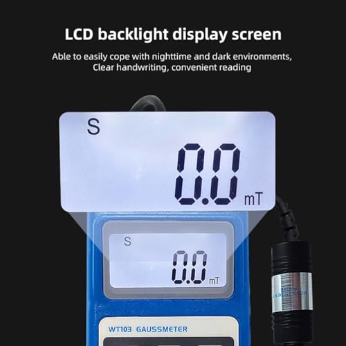 Gaussímetro digital portátil con sonda metálica WT103 miniatura 4