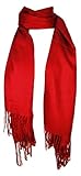 Pashmina, Schal, Tuch, Stola, 61 cm, weich, uni, kräftige Farben Gr. Einheitsgröße, rot