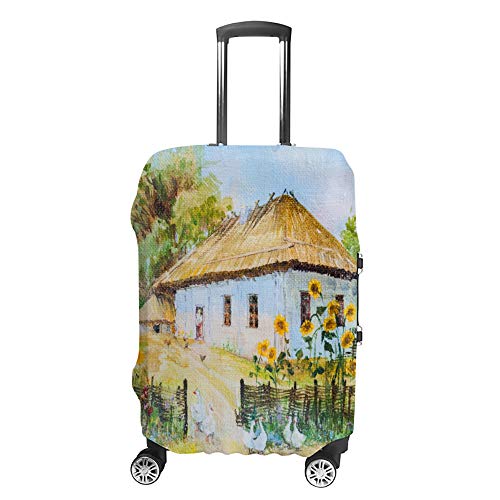 Housse de valise à roulettes élastique et lavable protège bagage rigide contre la poussière