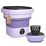 DMJJSD Portable Washing Machine, 6.5L Foldable Mini Washing Machine & Spin Basket, 3 Cleaning Modes Small Camping Washing Machines for Baby Clothes and Underwear