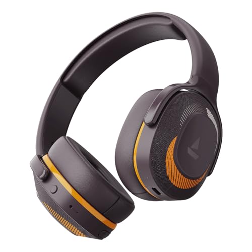 Image of Boat Rockerz 425 Bluetooth Headphones Wireless On Ear Headphones Signature Sound, Enx Tech, ASAP Charge, 25H Playtime, Bluetooth Headphones V5.2, Dual Pairing with Mic(Calm Orange)