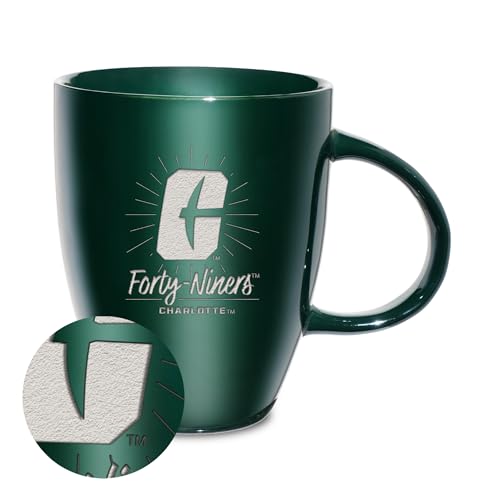 Rico Industries NCAA North Carolina-Charlotte 49ers Sunburst Green 18oz Laser Engraved Ceramic Lustre Mug - image 1