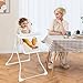 INFANS Baby High Chair, Quick Folding Portable Highchair for Babies and Toddlers with Adjustable Footrest Removable Dishwasher Tray PU Seat, Compact Highchairs for Baby Age 6-36 Months