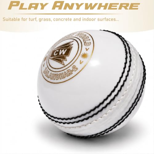 Image of CW Spin White Cricket Ball Water Proof |Practice Training Light Weight 115 Grams |Pack of 4