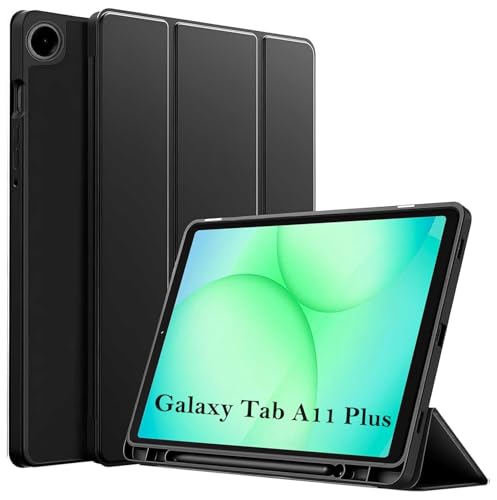 Image of ProElite Cover for Samsung Galaxy Tab A11 Plus 11 inch Case, Soft Flexible Flip Case Cover for Galaxy Tab A11 Plus 11 inch with Pen Holder [Auto Sleep Wake Feature] [Recoil Series] - Black