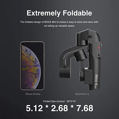 Moza Estabilizador gimbal Mini-S dobrável portátil de 3 eixos para iPhone e smartphone Android (esto