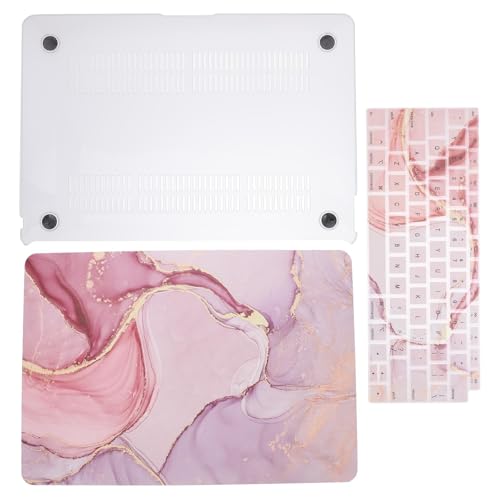 Funda para portátil marmoleado antiarañazos con protector de teclado de dos piezas