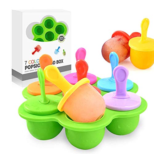 Eisförmchen Popsicle Formen, Mini Eisformen EIS Silikonform, Silikon EIS am Stiel Eislutscher Formen, Mini Eisform für Kinder, Baby, Förmchen zum Einfrieren von Obst oder Joghurt (Grün)