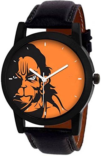 Om Sai Enterprise Analogue Hanuman Orange Dial Boy's & Men's Watch