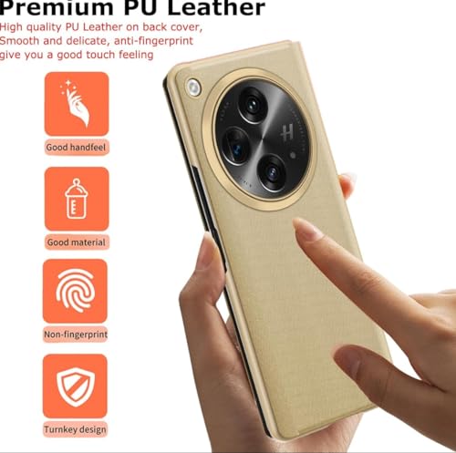 Image of MILLION CASES Back Cover Case for OnePlus Open Shockproof Protective Omni Shield Smart Flip Case for Men & Boys(Gold)