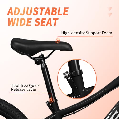 20/24 Inch Kids Mountain Bike, 7 Speeds, Bike for Kids 6-14, Boys & Girls Bike with Suspension Fork, Dual-Disc Brake, Anti-Slip Tires, Multi Color