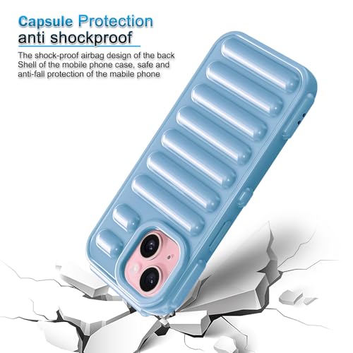 Image of Amazon Brand - Solimo High Protection Capsule Design Back Cover for Apple iPhone 15 Plus - Blue