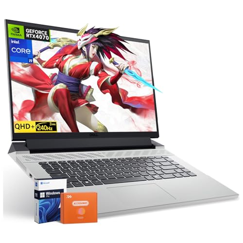 Dell G16 7630 Gaming Laptop, NVIDIA RTX 4070 8 GB GDDR6, Intel i9-13900HX(Up to 5.4 GHz, 24 Cores), 16" QHD+ 2.5K 240Hz 3ms, 32 GB DDR5 RAM, 2 TB SSD, Backlit Keyboard, Windows 11 Pro, White