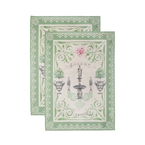 Maison d' Hermine Kitchen Towels Set of 2 100% Cotton 27.50' x 20' Reusable Cloth Tea Dish Towels Absorbent with Hanging Loop for Kitchen Farmhouse Hotel Spring Summer - Jardin Du Roy