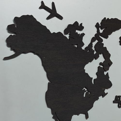 Image of rawpockets - 3D Wooden World Map With Clock Wall Decor | Wall Art, Wall Hangings & Gift | Travel Map | Living Room & Bedroom Wall | Working Space - Black Wood Color - Medium Size (140 X 85 CM)