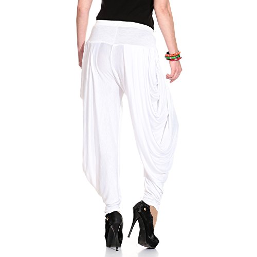 Legis Viscose Relaxed Yoga Fitness Active And Dance Wear Dhoti Pants For Women One Size - White #TOP2