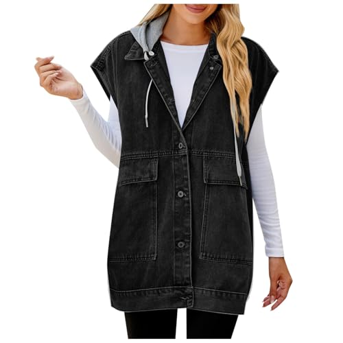 Gilet en jean pour femme veste sans manches tendance été caraco
