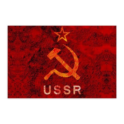 USSR Symbol Star Hammer and Sickle Fashion Poster Letters Self Adhesive Wall Art Prints Durable and Waterproof Home Decor 40 * 60?cm?