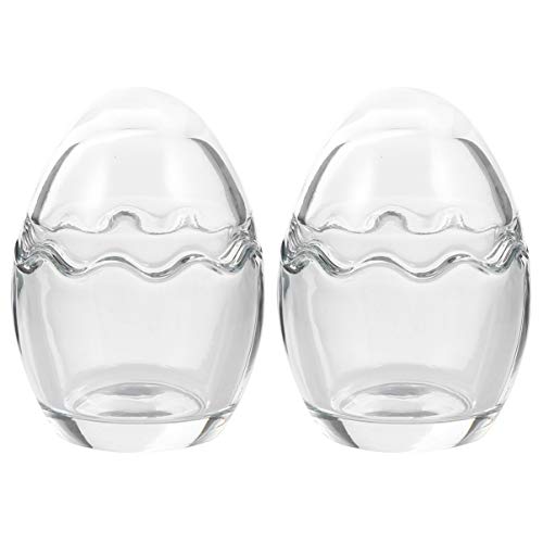 Cabilock 2pcs Yogurt Pudding Milk Glass Bottles Jars with Lid Egg Shaped Glass Yogurt Containers for Yogurt Milk Jam Jellies Spices Mousse