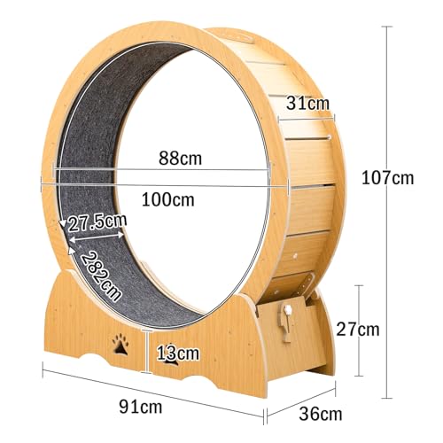 Shinyever キャットホイール 猫の車輪 猫用トレッドミル 直径100cm 猫ランニングホイール 回し車 猫用回し車 運動不足解消 低騒音とロック装置 の商品画像 7