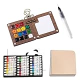 Kleines Aquarell-Set – 24 Farben, Mini-Farbset, leichte Farbpalette, Reise-Set, Trravel-Aquarellkasten, Künstlerausrüstung, Taschenkunst-Set, Outdoor-Watercoloor Paiint Kunstzubehör-Set