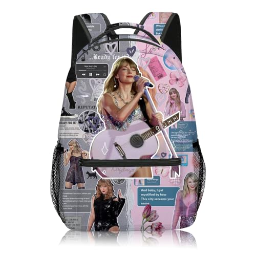 Nhemeylp Singer Music Lover Backpack 16-in School Backpack for Teenager Lightweight Classic Casual Rucksack Aesthetic Backpack for School College Work Music Lover Gifts for Women and Girls (B)