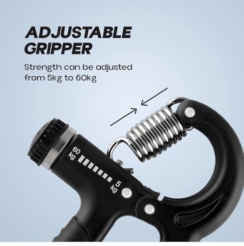 Image of Adjustable Hand Grip Strengthener for Men & Women - Forearm & Wrist Exerciser, Grip Strength Trainer, Finger & Hand Gripper for Muscle Training, Therapy & Stress Relief