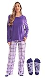 Just Love Womens Microfleece Pajama Pants Set with Socks 6734-10281-PUR-3X